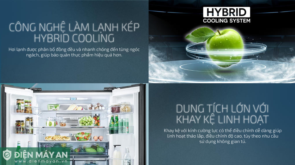 Tủ lạnh Sharp Inverter 572 lít Multi Door SJ-FX650V-SL